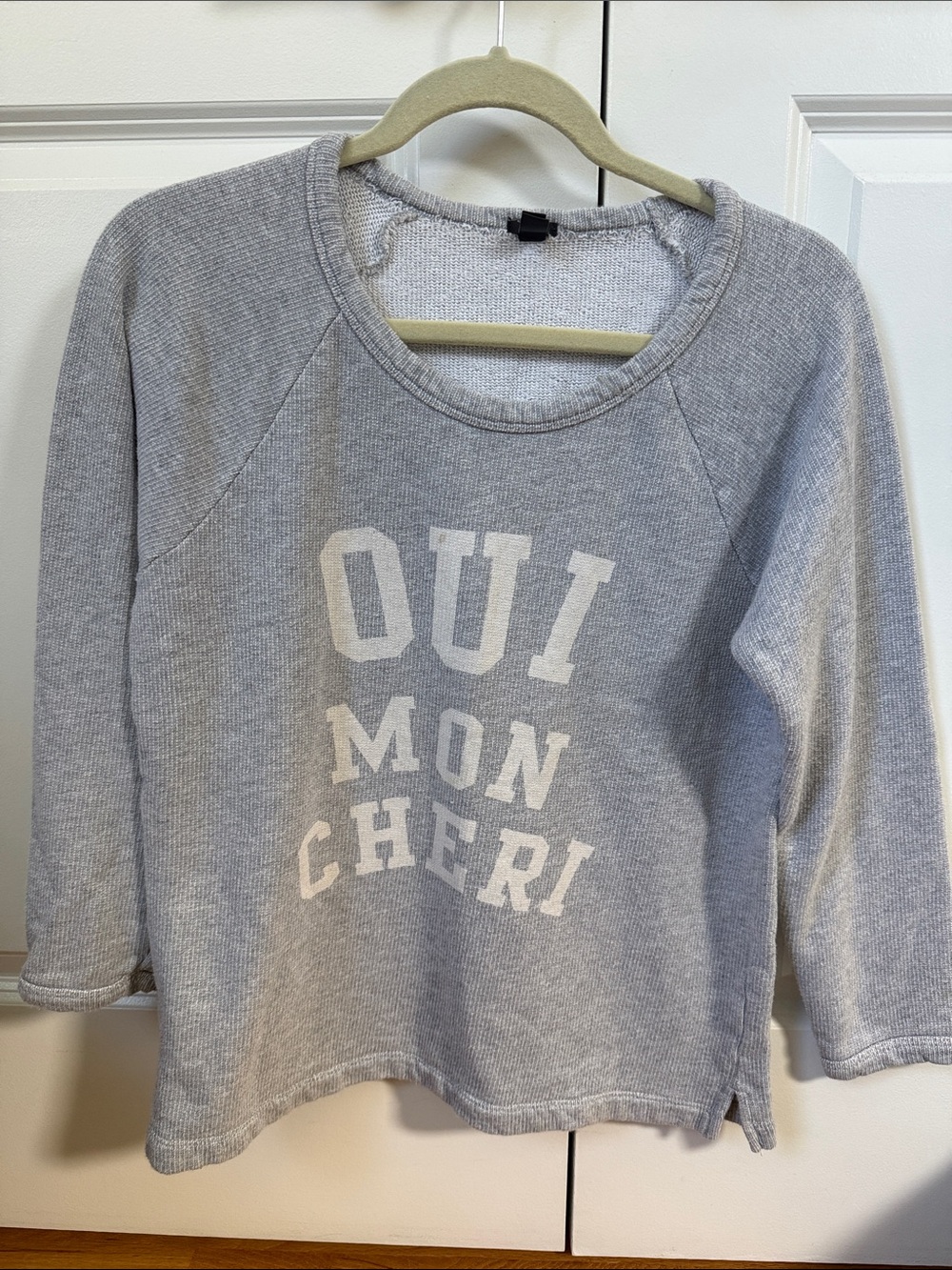 J. Crew Gray Pullover Sweatshirt with White Lettering